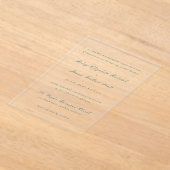 ライリーエメラルドグリーンエレガントウェディング アクリル招待状 (レイダウン)