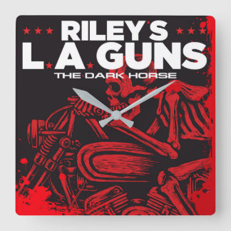 ライリーズL.A.GUNSブラックビニールカバーアート スクエア壁時計