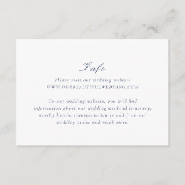 ライリーネイビーブルーエレガントな結婚式 エンクロージャーカード