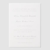 ライリーネイビーブルーエレガントな結婚式 ベラム紙招待状 (正面)