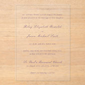 ライリーパープルエレガントな結婚式 アクリル招待状 (正面)