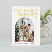 ライリーフェスティバルそう非常メリーにアーチクリスマスカード 箔シーズンカード (立ち正面)