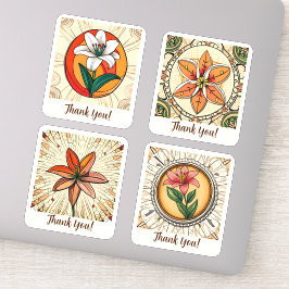 ライリーフラワーズグルーヴィーレトロ パーソナライズされた シール