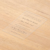 ライリーブラック&ホワイトエレガントな結婚式 アクリル招待状 (レイダウン)