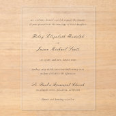 ライリーブラック&ホワイトエレガントな結婚式 アクリル招待状 (正面)