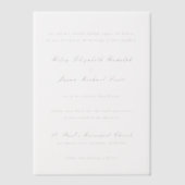 ライリーブラック&ホワイトエレガントな結婚式 ベラム紙招待状 (正面)