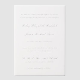 ライリーブラック&ホワイトエレガントな結婚式 ベラム紙招待状