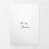 ライリーブラック&ホワイトエレガントな結婚式 三つ折り招待状 (カバー)