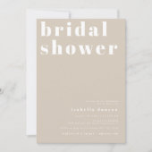 ライリーボはっきりしたホレトロベージュクリームブライダルシャワー 招待状 (正面)