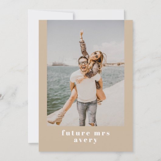 ライリーボはっきりしたホレトロベージュクリームブライダルシャワー 招待状 (裏面)