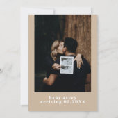 ライリーボはっきりしたーホベージュクリームベモダンビーシャワー 招待状 (裏面)