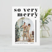 ライリーモダンそう非常にメリーアーチクリスマスカード 招待状 (スタンド正面)