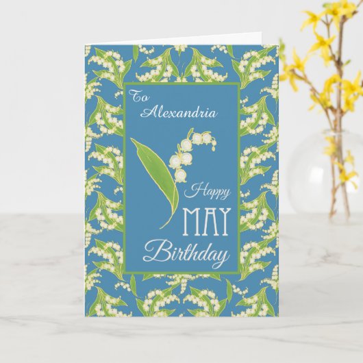 ライリー誕生日カードをパーソナライズする場合は青 カード (黄色い花)