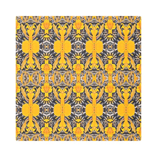 ライリー2、明るい、抽象芸術フローラデザイン。 メタルプリント (正面)