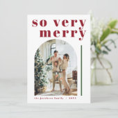 ライリー ボールド そりゃとっても楽しい アーチ型 クリスマスカード 招待状 (スタンド正面)