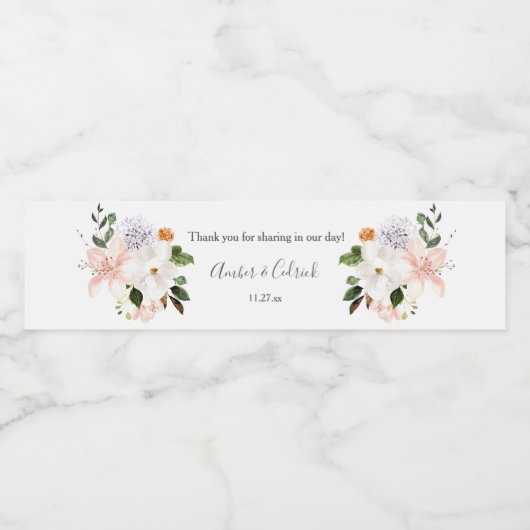 ライリー、マグノリアス、バラ結婚フローラ ペットボトルラベル (シングルラベル)