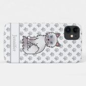 ライルクポイント バーマン/ラグドール かわいい猫 + 名前 Case-Mate iPhoneケース (裏面(横))