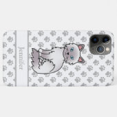 ライルクポイント バーマン/ラグドール かわいい猫 + 名前 Case-Mate iPhoneケース (裏面(横))