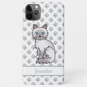 ライルクポイント バーマン/ラグドール かわいい猫 + 名前 iPhone 11 PRO MAXケース