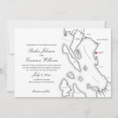 ライルモエレガントンマナーベリンガムの地図結婚と 招待状 (正面)