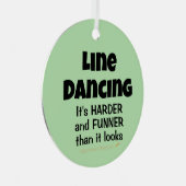 ラインおもしろい踊りラインダンサーのファンナーギフト メタルオーナメント (正面右)