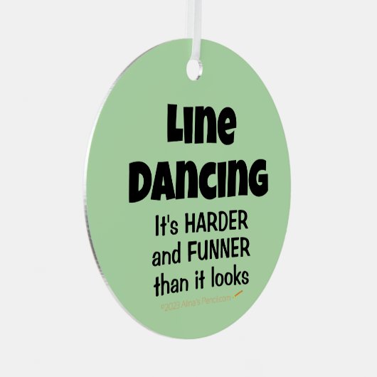 ラインおもしろい踊りラインダンサーのファンナーギフト メタルオーナメント (正面右)