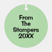 ラインおもしろい踊りラインダンサーのファンナーギフト メタルオーナメント (裏面)