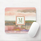 ラインおよび色の金ゴールドの穀物のモノグラム|の影響 マウスパッド (マウス)