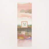 ラインおよび色の金ゴールドの穀物のモノグラム|の影響 ヨガマット (正面)