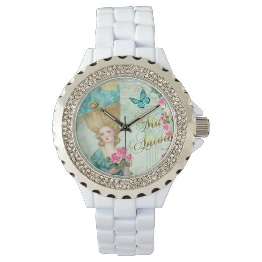 ラインかわいらしストーン時計ミントドリーム 腕時計 (正面)