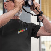 ラインが黒いトラベル点々のあるカラー飛行機 Tシャツ