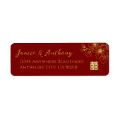 ラインさくらんぼ中国のの結婚差出人住所 ラベル (正面)