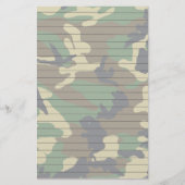 ラインとの森林迷彩柄 便箋 (正面)