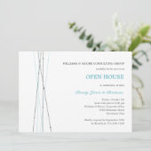 ラインとドットの法人パーティーまたはイベント招待状 招待状 (スタンド正面)