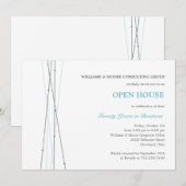 ラインとドットの法人パーティーまたはイベント招待状 招待状 (正面/裏面)