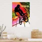 ラインと円のBMX "Dream Big" ポスター (キッチン)