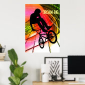 ラインと円のBMX "Dream Big" ポスター (ホームオフィス)