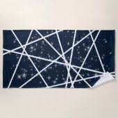 ラインと星ビーチタオル ビーチタオル (正面)