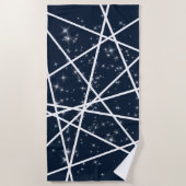 ラインと星ビーチタオル ビーチタオル (正面)