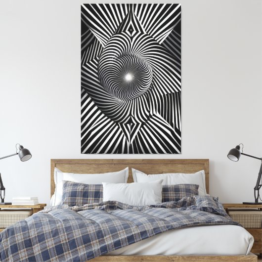 ラインと次元のはざまで キャンバスプリント (インサイチュ (寝室))
