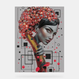 ラインのエレガンス:女性の側面の3D深さ教授 アクリルサイン