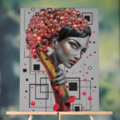 ラインのエレガンス：女性の側面の3D深さ教授 アクリルサイン (ニュートラル)