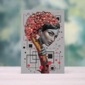 ラインのエレガンス:女性の側面の3D深さ教授 アクリルサイン (ニュートラル)