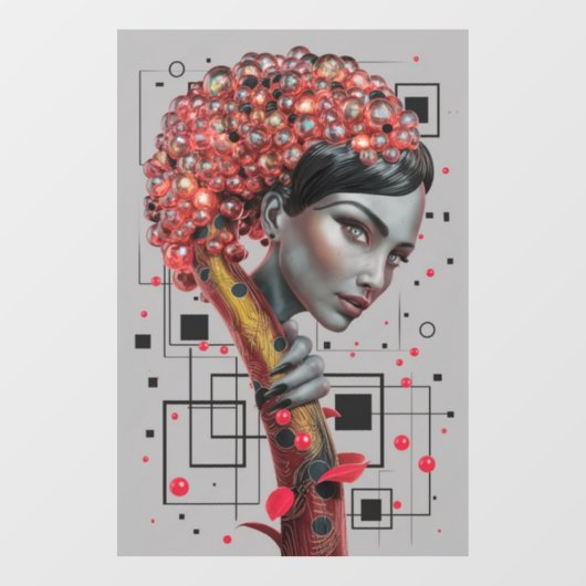 ラインのエレガンス：女性の側面の3D深さ教授 ウィンドウサイン (シート)