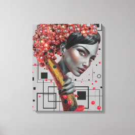 ラインのエレガンス:女性の側面の3D深さ教授 キャンバスプリント