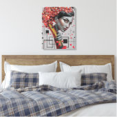 ラインのエレガンス：女性の側面の3D深さ教授 キャンバスプリント (インサイチュ (寝室))