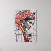 ラインのエレガンス：女性の側面の3D深さ教授 キャンバスプリント (正面)