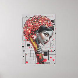 ラインのエレガンス:女性の側面の3D深さ教授 キャンバスプリント