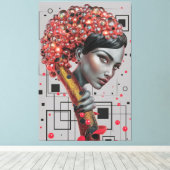 ラインのエレガンス：女性の側面の3D深さ教授 キャンバスプリント (インサイチュ (ウッドフロア))