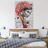 ラインのエレガンス：女性の側面の3D深さ教授 キャンバスプリント (インサイチュ (寝室))